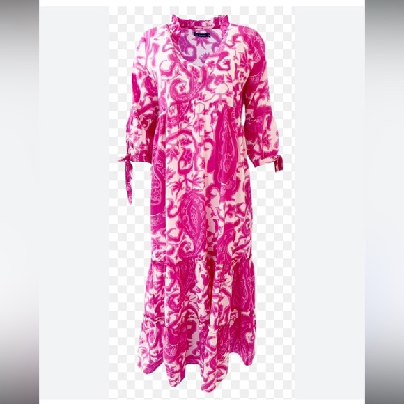 La Plage Claythorne Maxi Dress, Vintage Paisley Pinks XS Cotton - Picture 1 of 14
